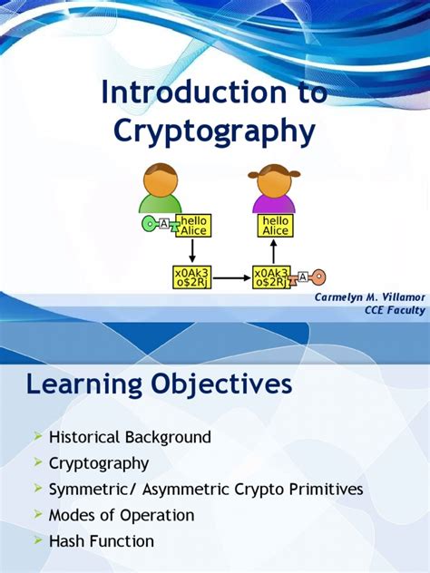 Lesson 3 Basic Cryptographyppt Cryptography Key Cryptography
