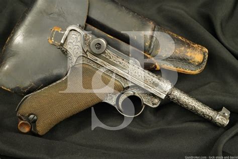 Engraved Wwi German Dwm P08 P08 P 08 9mm Luger Semi Auto Pistol 1917