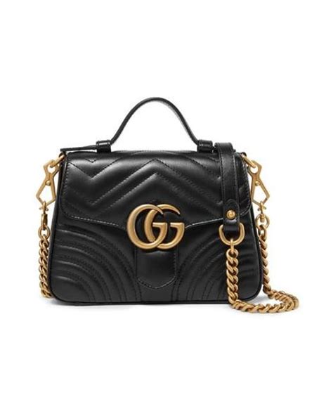 Gucci Gg Marmont Small Quilted Leather Shoulder Bag In Black Save 25
