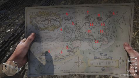 Legendary Animals Map In Red Dead Redemption 2 Hold To Reset