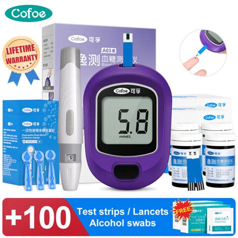 Cofoe Yice Blood Sugar Monitor Full Set With 100s Test Strips 100s