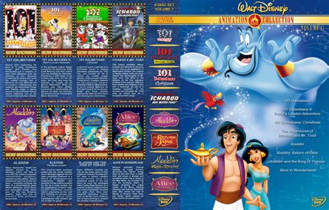 Walt Disney Animation Collection Volume 1 Dvd Cover 1949 1998 R1 Custom