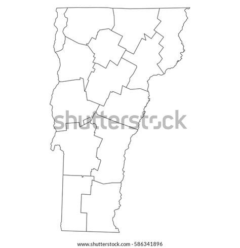 High Detailed Vector Map Countiesregionsstates Vermont Stock Vector