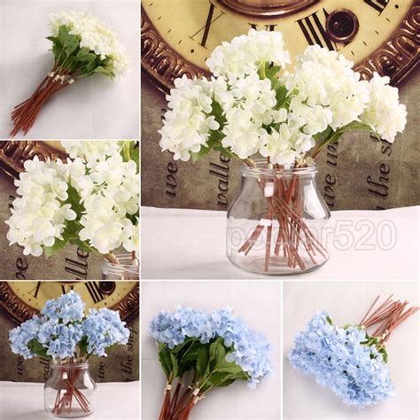 Check out our fake flower decor selection for the very best in unique or custom, handmade pieces from our artificial flowers shops. Hydrangea Silk Flowers Artificial Home Party Wedding ...