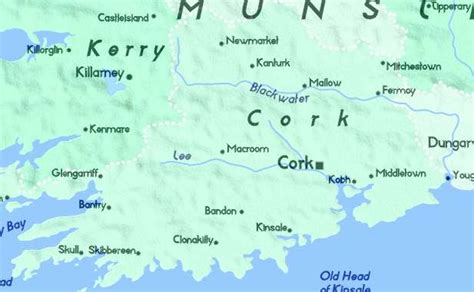 Detailed Map of County Cork Ireland