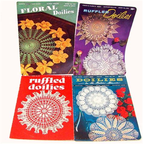90+ floral patterns, vectors, images, unlimited download vector psd, ai, png, eps format. Lot of 4 Crochet Doilies Patterns 1949-1954 Ruffle Floral ...