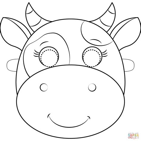 Cow Mask Coloring Page Free Printable Coloring Pages Cow Mask