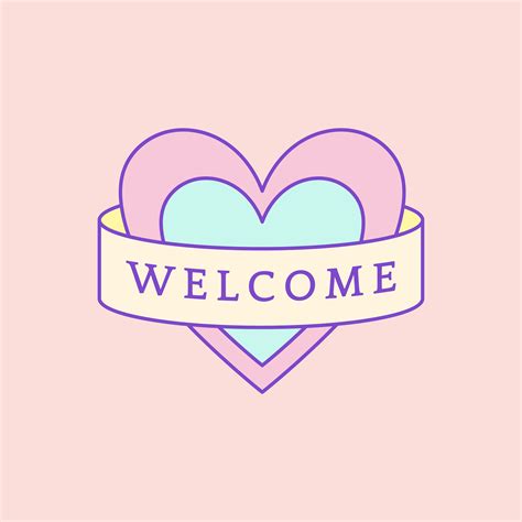 Cute and girly Welcome badge vector - Download Free Vectors, Clipart ...