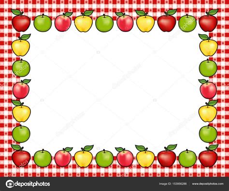 Apple Frame Red Gingham Check Border Stock Vector Image By ©casejustin