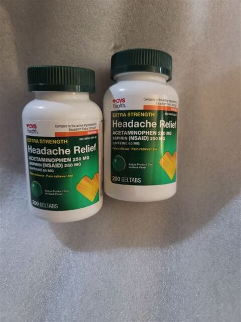 Headache Relief Medicine 80 Geltabs Extra Strength 250 Mg Generic Cvs Excedrin For Sale Online