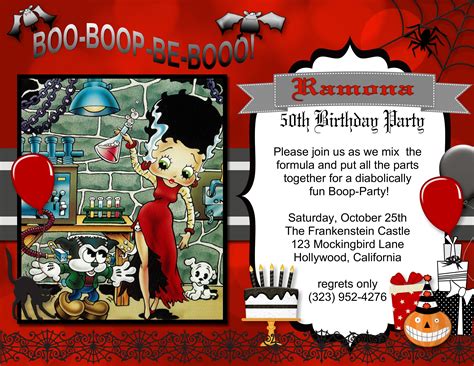 Betty Boop Halloween Party And Event Invitation Cheryls Invitations