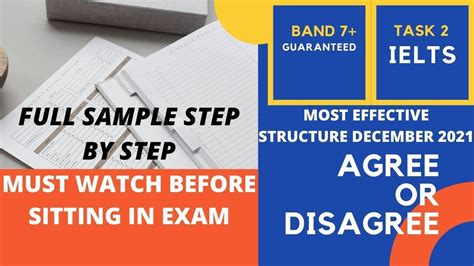 Agree Or Disagree Band 7 Ielts Essay Structure In December 2021 Youtube
