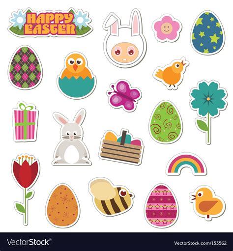 Easter Stickers Royalty Free Vector Image Vectorstock