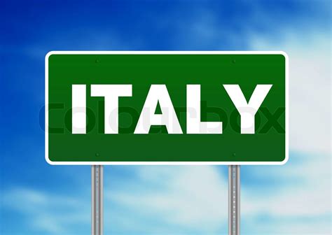 Italy Highway Sign Stock Image Colourbox