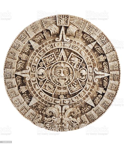 Aztec Calendar Stone Of The Sun Mexico Clipping Path Included Stock