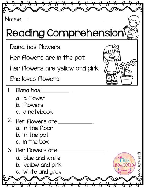 Anne Sheets Kindergarten Reading Comprehension Worksheets Pdf Free