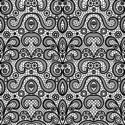 Black Lace Vector Fabric Seamless Pattern Stock Vector Illustration