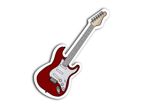 Guitar Sticker Pack Acoustic Guitar And Electric Guitar Etsy