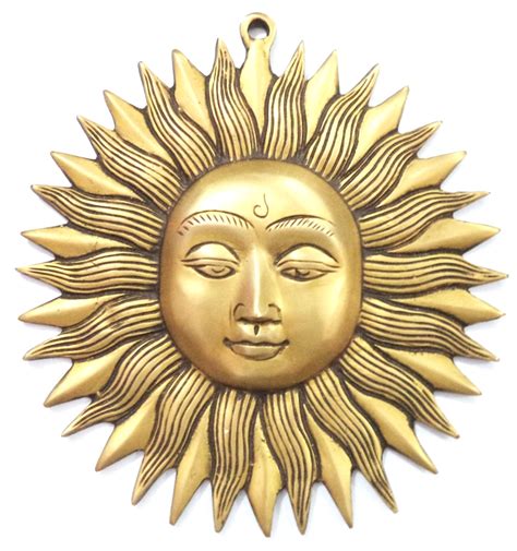 Brass Made Antique Sun Wall Hanging Sculpture For Home And Office