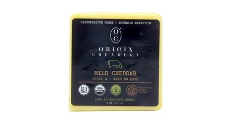 Origin Creamery A2 Mild Raw Cheddar Cheese Block Aged 3 Months