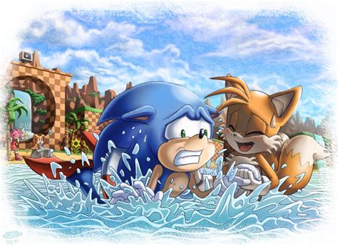 Swimming Lessons By Glitcher On Deviantart Sonic Art Sonic Sonic Funny