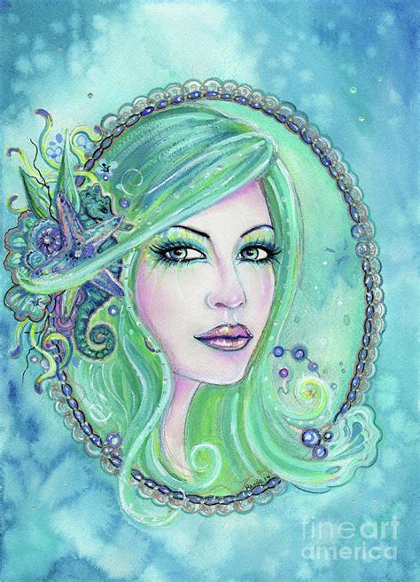 Mermaid Portait Painting By Renee Lavoie Fine Art America