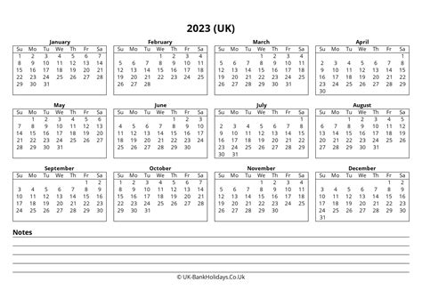 2023 Uk Calendar Printable In Word Pdf Excel