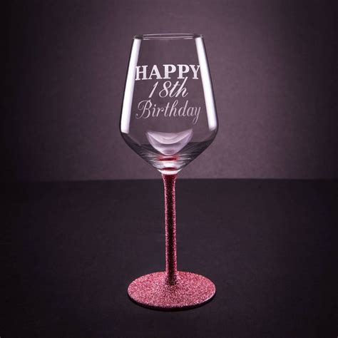 Personalised Birthday Glittered Wine Glass By Number4 Birthday Wine Glasses Glitter Wine