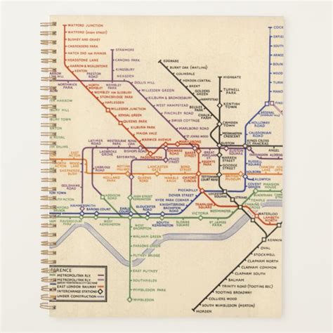 Map Of Londons Underground Railways Planner Zazzle