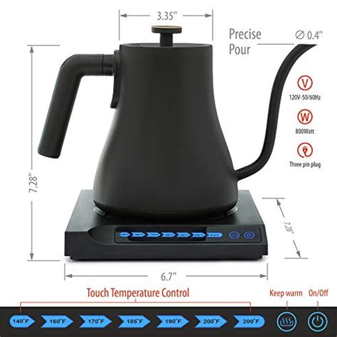 Gooseneck Electric Kettle Variable Temperature Control 7 Presets Pour