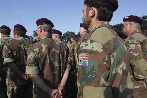 South African Paratroopers Stand In Formation As They Wait To Compete