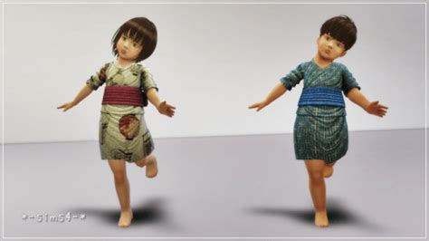 Toddler Japanese Kimono For The Sims 4 Sims 4 Tsr Sims Cc Hiragana
