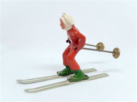 Vintage Lead Figurine Barclay Skier Miniature