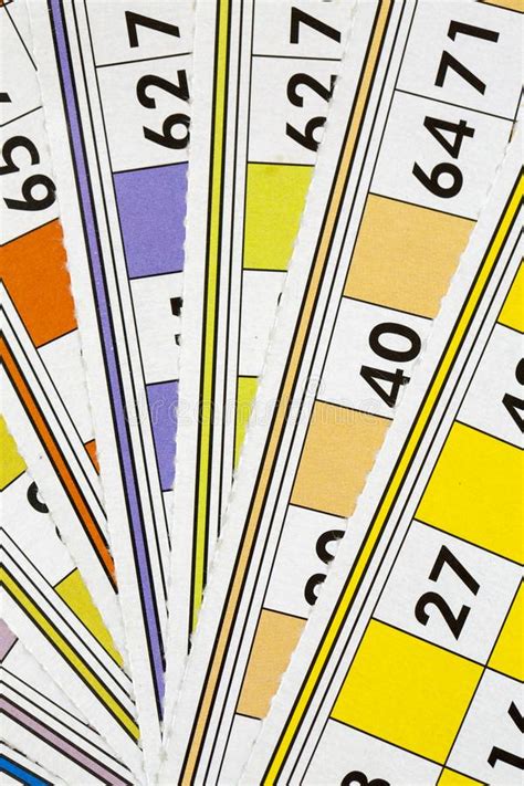 Tarjetas De Juego Coloridas Del Bingo Foto De Archivo Imagen De
