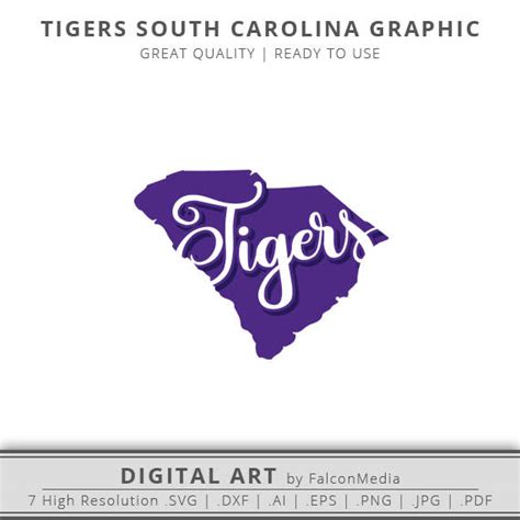 Clemson Svg Tigers South Carolina State Outline Svg Digital