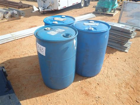 3 Blue 55 Gallon Barrels