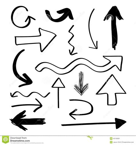 Noch mehr » account options. Hand Gezeichnete Pfeile Vektor Abbildung - Bild: 40135691
