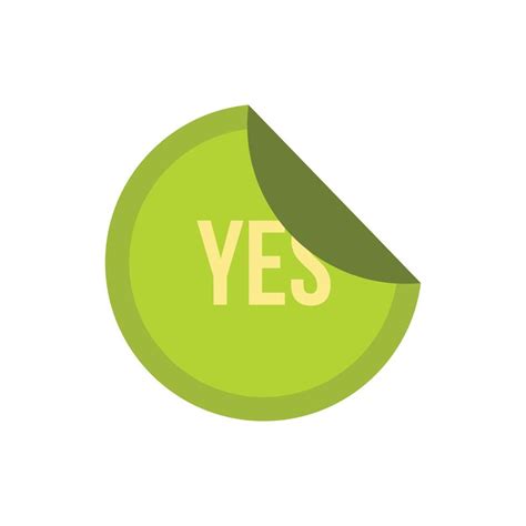 Green Yes Button Icon Flat Style 14590542 Vector Art At Vecteezy