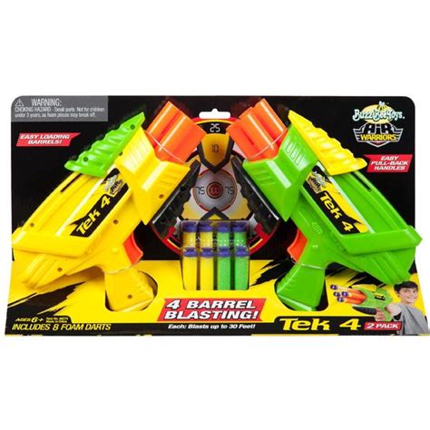 Buzz Bee Toys Air Warriors Tek 4 2 2 Pack Foam Dart Guns Toys