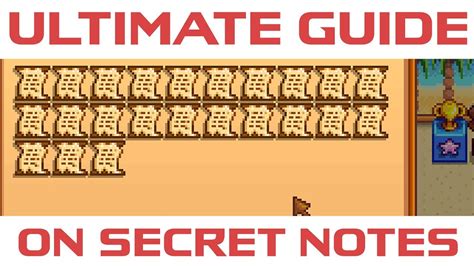 Stardew Valley Ultimate Secret Note Guide Youtube