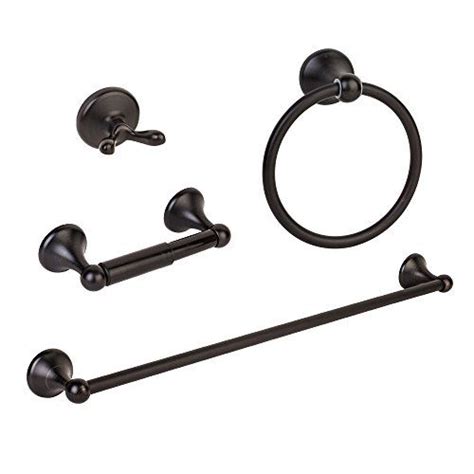 Black oil rubbed bronze bathroom wall mounted dual ceramic handles bathtub mixer tap with telephone style handheld shower wtf039 sets. GotHobby 4pcs Oil Rubbed Bronze Modern Bathroom Hardware ...