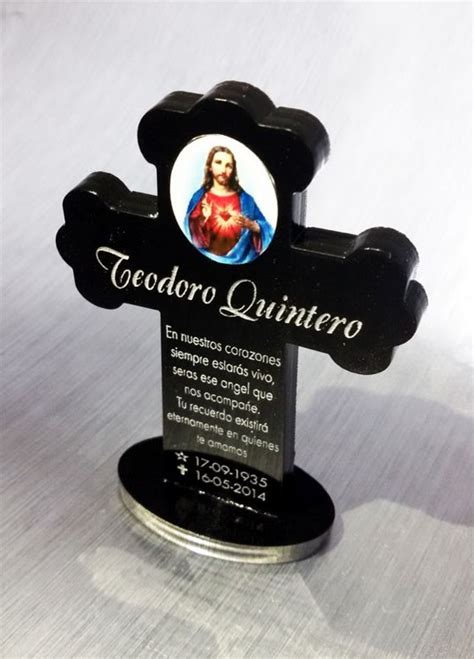 Cruz De Fierro Para Difuntos Recuerdos Difuntos En Acrilico Grabados