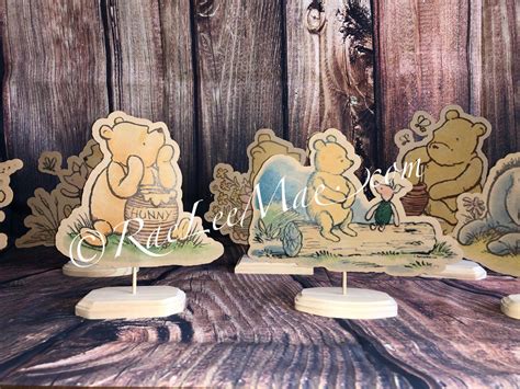 It's easy to customize with any name or message, and you can even change the font and text color! Set of 8 Classic Winnie The Pooh centerpieces/classic pooh ...
