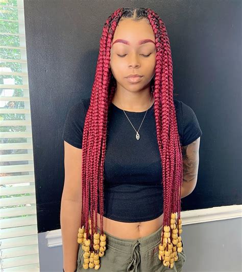 Jumbo Knotless Box Braids With Beads Square Knotless Box Braids Images And Photos Finder
