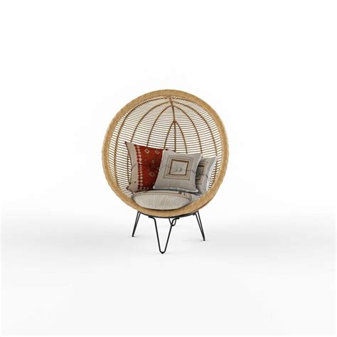 Round Rattan Cocoon Chair 176463 3d Model Download 3d Model Round