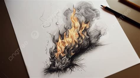 Fondo Dibujo A Lápiz Con Un Fuego En él Fondo Fuego Fotos Dibujos