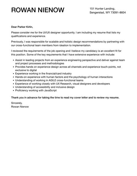 Uiux Designer Cover Letter Velvet Jobs