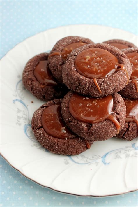The Busty Baker Chocolate Salted Caramel Thumbprints