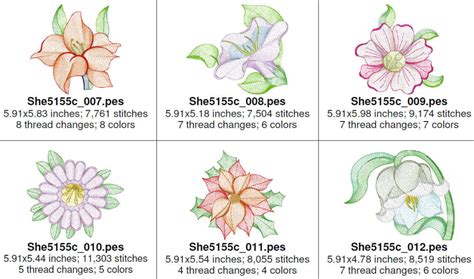 Rippled Flowers 2 Set 12 Designs 3 Sizes Products Swak Embroidery
