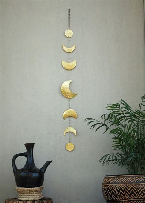 Personalise your nursery with our nursery decor range. Moon Phases Wall Decor Moon Wall Art Brass Moon Wall Hanging - Crescent Moon Mobile - Moon Child ...
